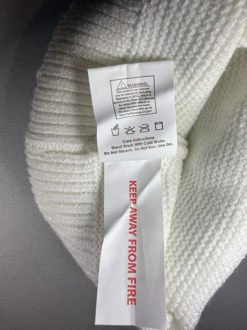 Bearpaw Kids 12-24M Two-Tone White and Navy Knit Beanie Apres Ski Winter Gear